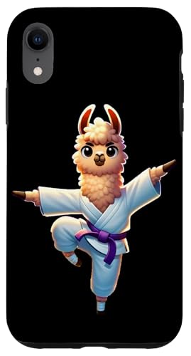 Hülle für iPhone XR Adorable Karate Llama Crane Kick Pose von Merch Kawaii By LAP