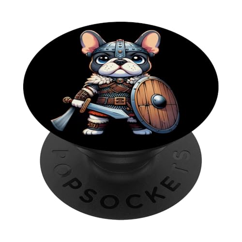 Kawaii French Bulldog Viking: Cute and Courageous PopSockets Klebender PopGrip von Merch Kawaii By LAP