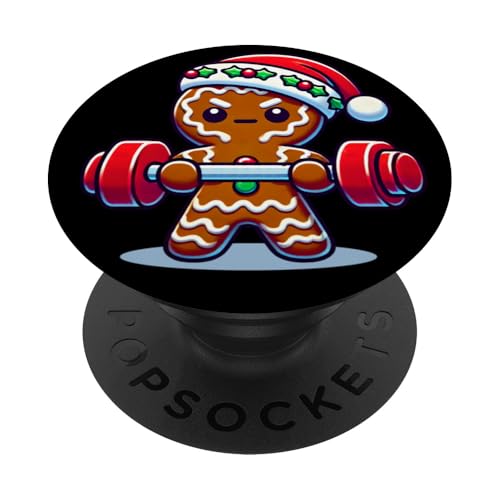 Kawaii Gingerbread Power in the Christmas Fitness PopSockets Klebender PopGrip von Merch Kawaii By LAP