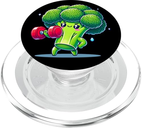 Kawaii Gym Art: Broccoli Lifting Goals PopSockets PopGrip für MagSafe von Merch Kawaii By LAP