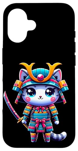 Kawaii Samurai Cat in Full Armor Design Hülle für iPhone 16 von Merch Kawaii By LAP