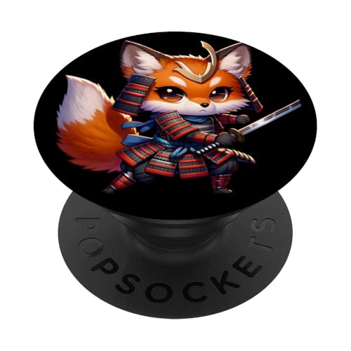 Kawaii Samurai Fox : Tiny Japan Guardian PopSockets Klebender PopGrip von Merch Kawaii By LAP