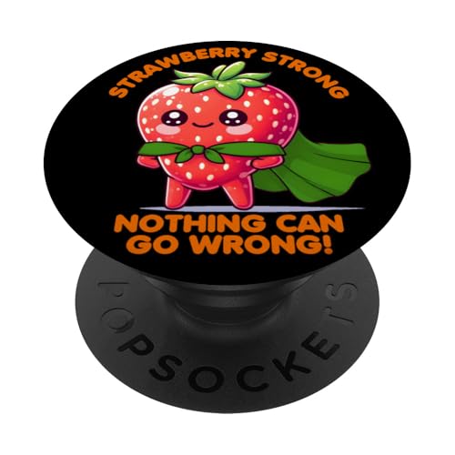 Strawberry Strong: Unstoppable Kawaii Hero! PopSockets Klebender PopGrip von Merch Kawaii By LAP