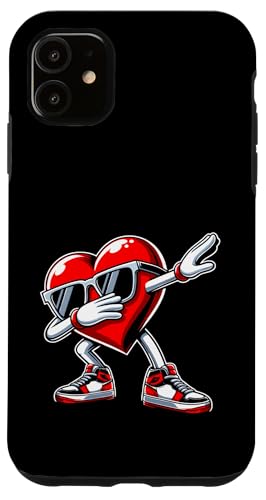 Valentinstag Dabbing Heart Sonnenbrille Dance Dab Jungen Kinder Hülle für iPhone 11 von Merch von Amazon