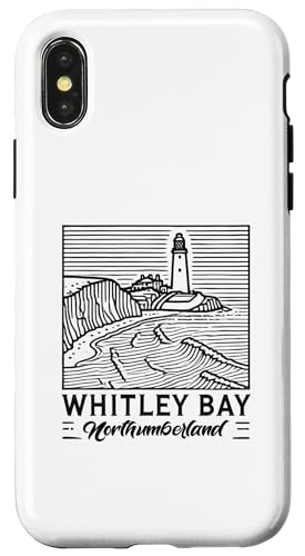 Hülle für iPhone X/XS Whitley Bay Northumberland Leuchtturm von MerchByCraig