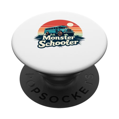 Monster Schooler Blauer Bus PopSockets Klebender PopGrip von MerchByCraig