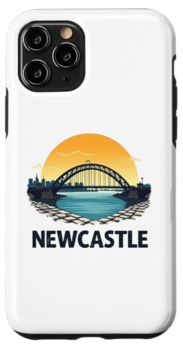 Retro-Sonnenuntergang auf der Newcastle Tyne Bridge Hülle für iPhone 11 Pro von MerchByCraig