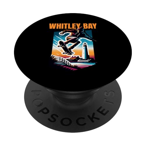 Whitley Bay Skateboard-Leuchtturm PopSockets Klebender PopGrip von MerchByCraig