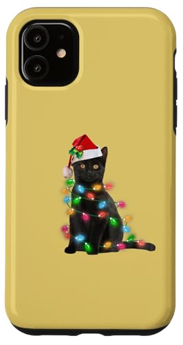 Hülle für iPhone 11 Schwarze Katze mit stechenden Augen feiert Weihnachten von Frohe Catmas! Meow Weihnachtsshirts & Geschenkidee