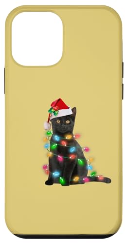 Hülle für iPhone 12 mini Schwarze Katze mit stechenden Augen feiert Weihnachten von Frohe Catmas! Meow Weihnachtsshirts & Geschenkidee