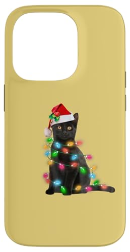 Hülle für iPhone 14 Pro Schwarze Katze mit stechenden Augen feiert Weihnachten von Frohe Catmas! Meow Weihnachtsshirts & Geschenkidee