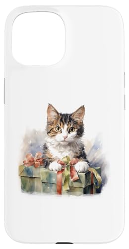 Hülle für iPhone 15 Eine niedliche Katze schaut aus einer Geschenkbox - Xmas von Frohe Catmas! Meow Weihnachtsshirts & Geschenkidee