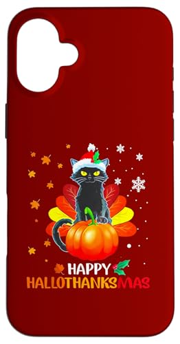 Hülle für iPhone 16 Plus Fröhliches Hallo-Thanks-Mas mit niedlicher Katze von Frohe Catmas! Meow Weihnachtsshirts & Geschenkidee