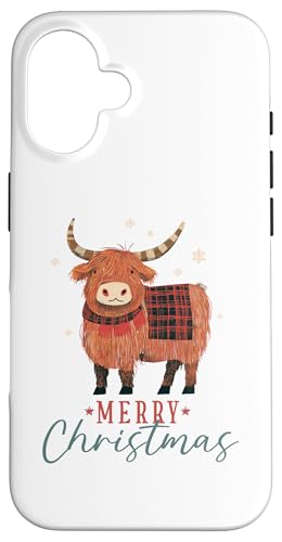 Hülle für iPhone 16 Boho Xmas Christmas Highland Cow von Merry Christmas Gifts For The Whole Family