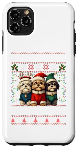 Hülle für iPhone 11 Pro Max Shih Tzu Christmas Tree Lights Decorations Dog Lover Xmas von Merry Christmas Lights Matching Family Xmas Pajama