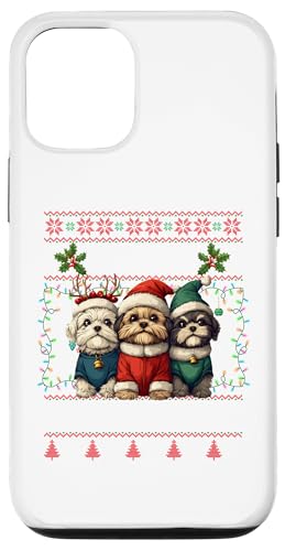 Hülle für iPhone 13 Pro Shih Tzu Christmas Tree Lights Decorations Dog Lover Xmas von Merry Christmas Lights Matching Family Xmas Pajama