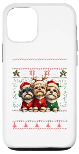 Hülle für iPhone 15 Pro Shih Tzu Christmas Tree Lights Decorations Dog Lover Xmas von Merry Christmas Lights Matching Family Xmas Pajama