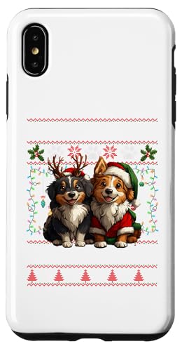 Hülle für iPhone XS Max Australian Shepherd Christmas Tree Decorations Dog Lover von Merry Christmas Lights Matching Family Xmas Pajama