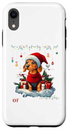 Hülle für iPhone XR Dachshund Christmas Tree Lights Decorations Dog Lover Xmas von Merry Christmas Lights Men Women Kids Xmas Pajama