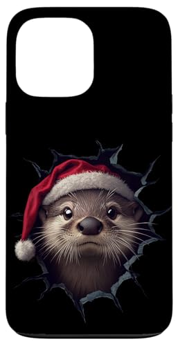 Hülle für iPhone 13 Pro Max Lustiger Otter mit Weihnachtsmütze Sonnenbrille Süße Otter von Merry Christmas Weihnachtsfeier Weihnachten Outfit