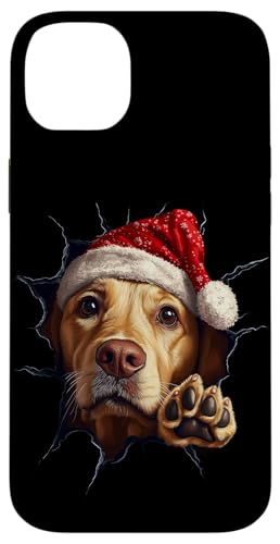 Hülle für iPhone 14 Plus Lustiges Labrador Hunde Hundebesitzer Hund Weihnachtsmütze von Merry Christmas Weihnachtsfeier Weihnachten Outfit