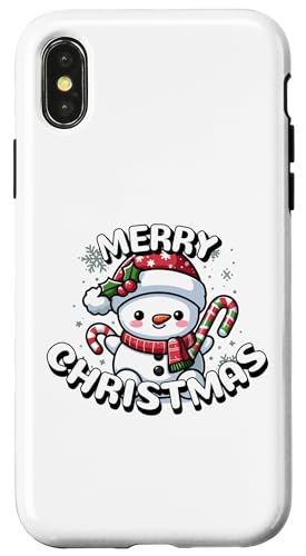 Hülle für iPhone X/XS Frohe Weihnachten niedlicher Schneemann Frauen Männer Kinder von Merry Christmas and Cute Christmas