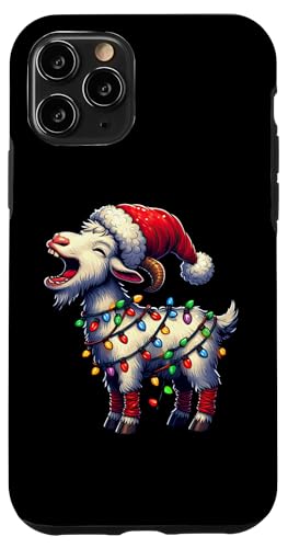 Hülle für iPhone 11 Pro Lustige Weihnachtsmannmütze, Weihnachtsbeleuchtung, Weihnachtsfeier von Merry Goatmas Goat Lovers Xmas Party