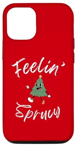 Hülle für iPhone 12/12 Pro Feelin' Sprucy lustiger Retro-Weihnachtsbaum, Wortspiel von Merry Liftmas Apparel Co.