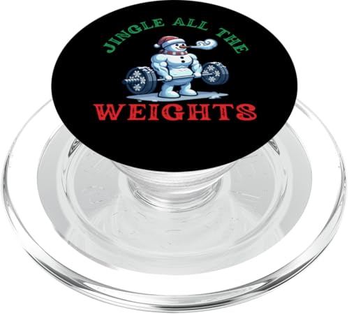 Jingle All The Weights lustiges Weihnachtsmann-Fitness-Spruch Weihnachten PopSockets PopGrip für MagSafe von Merry Liftmas Apparel Co.