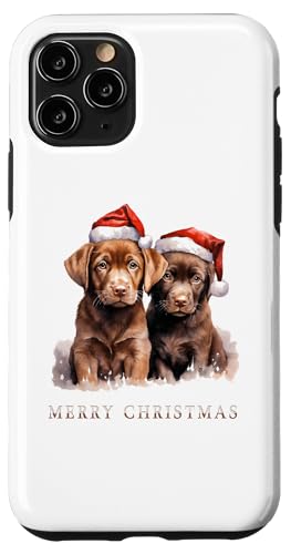 Hülle für iPhone 11 Pro Frohe Weihnachten: Niedliche Hunde mit Nikolausmützen von Merry Woofmas - Dog Owner Christmas Accessories