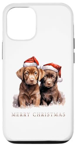 Hülle für iPhone 12/12 Pro Frohe Weihnachten: Niedliche Hunde mit Nikolausmützen von Merry Woofmas - Dog Owner Christmas Accessories