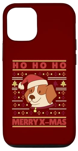 Hülle für iPhone 12/12 Pro Ho Ho Ho- Weihnachtshund von Santa mit Weihnachtsmütze von Merry Woofmas - Dog Owner Christmas Accessories