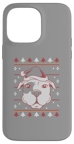 Hülle für iPhone 14 Pro Max Weihnachten Pitbull Hund mit Weihnachtsmütze Ugly-Xmas von Frohe Woofmas – Xmas Geschenke für Hundebesitzer