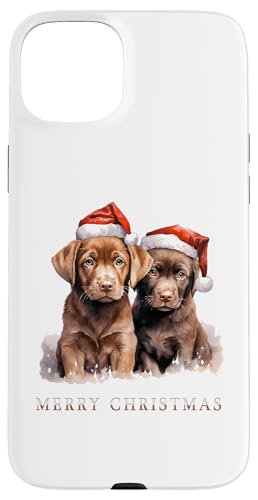 Hülle für iPhone 15 Plus Frohe Weihnachten: Niedliche Hunde mit Nikolausmützen von Merry Woofmas - Dog Owner Christmas Accessories