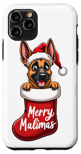 Hülle für iPhone 11 Pro Belgischer Malinois Hund Weihnachten 2024 Lustig von Merry Xmas Dog Stockings