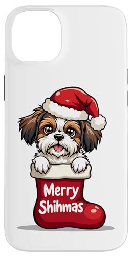 Hülle für iPhone 14 Plus shih tzu Hund Weihnachten 2024 Lustig von Merry Xmas Dog Stockings