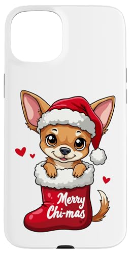 Hülle für iPhone 15 Plus Chihuahua Hund Weihnachten 2024 Lustig von Merry Xmas Dog Stockings