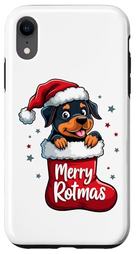 Hülle für iPhone XR rottweiler Hund Weihnachten 2024 Lustig von Merry Xmas Dog Stockings