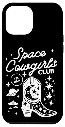 Hülle für iPhone 12 Pro Max Space Cowgirls Club Yee Haw Moon Boot Stars UFO Planet von Mestiza Rebel Art