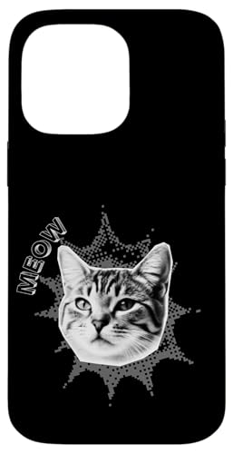 Hülle für iPhone 14 Pro Max Meow Serious Cat Business Gamers Katzenliebhaber Pop Art von Mestiza Rebel Art