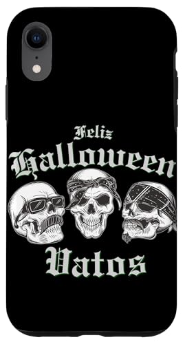 Hülle für iPhone XR Frohes Halloween Vatos Old School Skull Dudes Frohes Halloween von Mestiza Rebel Art