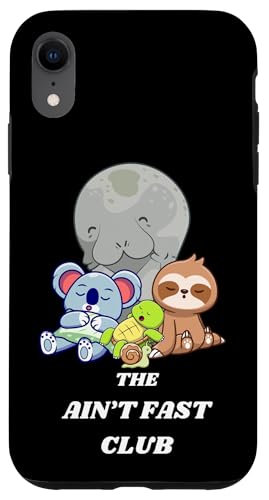 Hülle für iPhone XR The Ain't Fast Club Koala Mantatee mit süßem Schildkröten-Faultier-Schneckenmotiv von Mestiza Rebel Art