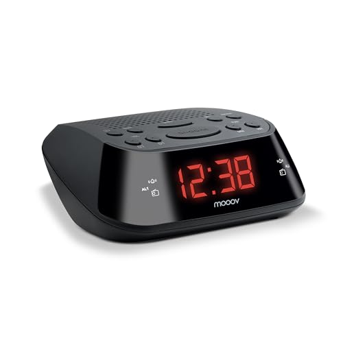 Metronic 477003 Uhrenradio - Radiowecker Schlummerfunktion - Sleeptimer Roter Zeitanzeige - Schwarz von Metronic