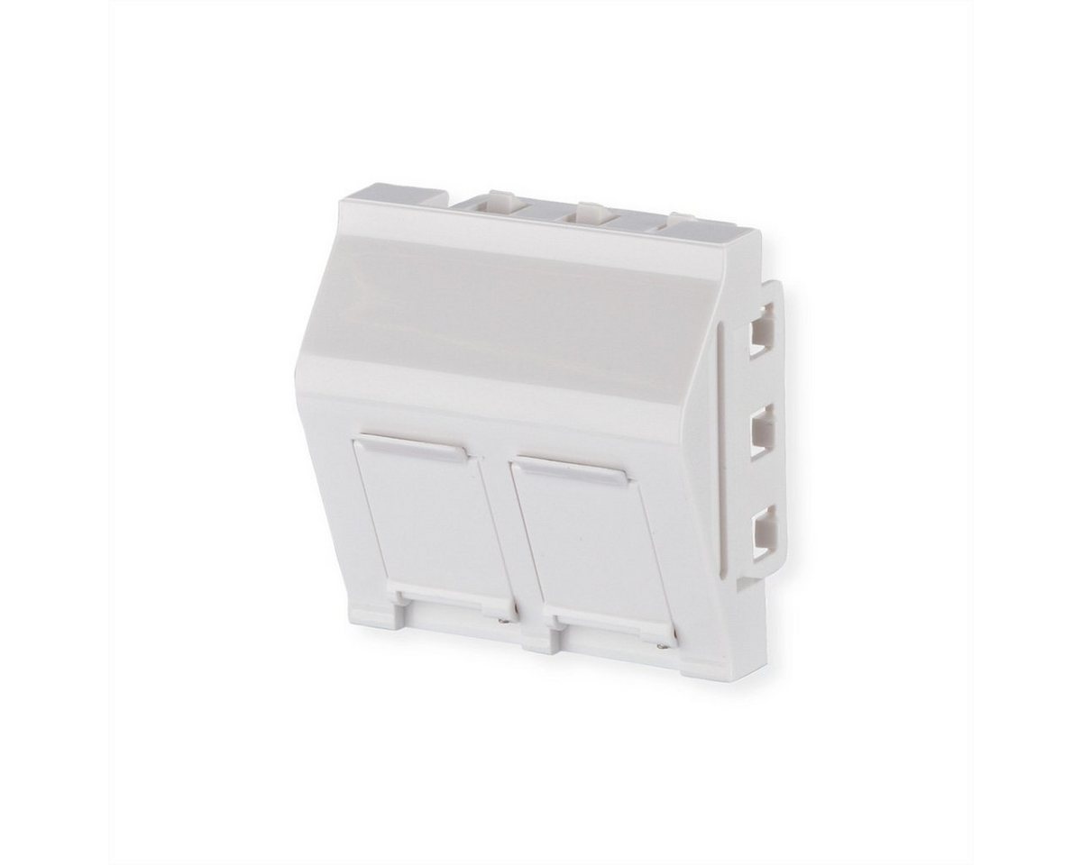 Metz Connect Keystone Anschlussdose 45x45 mm Netzwerk-Panel (2 Port unbestückt, reinweiß RAL 9010) von Metz Connect