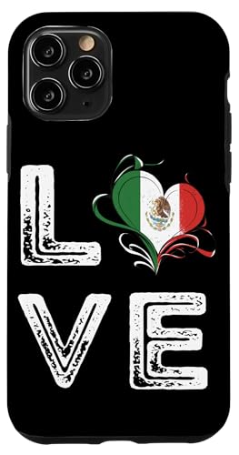 Hülle für iPhone 11 Pro Mexiko Love Heart Mexican Flag Roots Español Proud von Mexican Flag Viva Mexico Roots Cinco De Mayo Mex