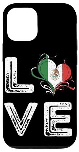 Hülle für iPhone 12/12 Pro Mexiko Love Heart Mexican Flag Roots Español Proud von Mexican Flag Viva Mexico Roots Cinco De Mayo Mex