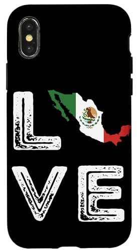 Hülle für iPhone X/XS Mexiko Love Map Heritage Mexican Flag Roots Español Proud von Mexican Flag Viva Mexico Roots Cinco De Mayo Mex