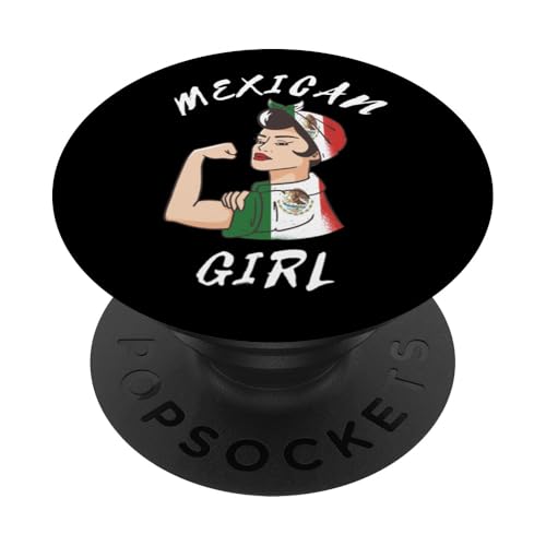 Mexikanisches Mädchen Mexiko Flagge Stark Stolz Lateinische Wurzeln Español PopSockets mit austauschbarem PopGrip von Mexican Flag Viva Mexico Roots Cinco De Mayo Mex