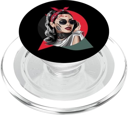 Chicano Chicana La Raza Barrio Tattoo Art Tod PopSockets PopGrip für MagSafe von Mexico Muralismo Chicano Power Fiesta Flowers