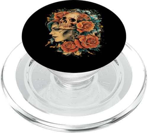 Chicano Chicana La Raza Barrio Tattoo Art Tod PopSockets PopGrip für MagSafe von Mexico Muralismo Chicano Power Fiesta Flowers